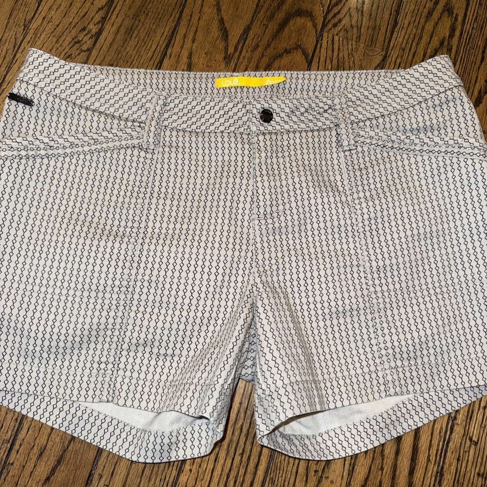 Lole Womens Shorts 2 Gray Black Striped Geometric 4" Outdoor Hiking UPF 50
